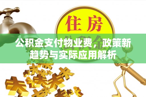 赣榆公积金支付物业费，政策新趋势与实际应用解析