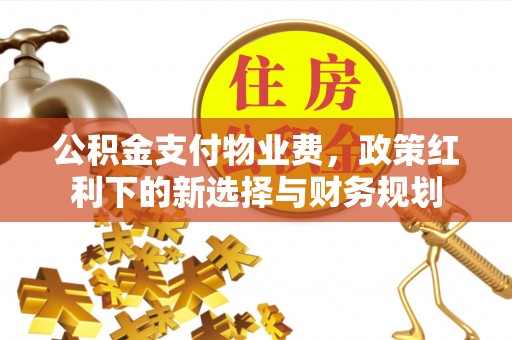 赣榆公积金支付物业费，政策红利下的新选择与财务规划