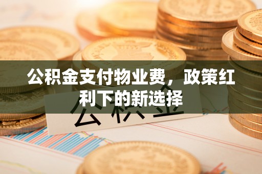 赣榆公积金支付物业费，政策红利下的新选择
