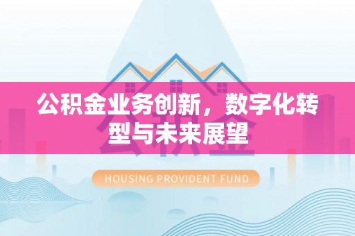 赣榆公积金业务创新，数字化转型与未来展望
